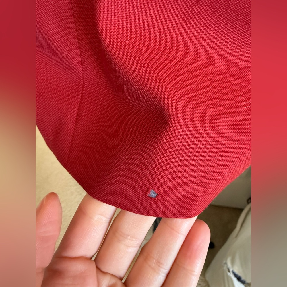 Burberry Red Wool Double-Breasted Blazer jacket Silver Crest Buttons - Picture 5 of 10